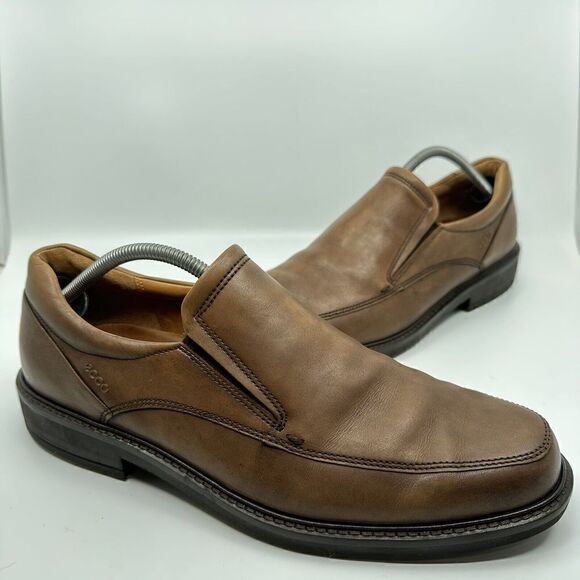 Ecco Holton Mens Size 11 EUR 41 Brown Leather Slip On Dress Loafer Shoes